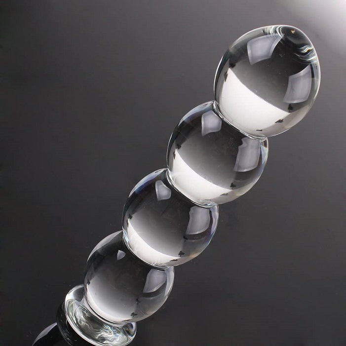 Kugle glasdildo BEAUTY GLASS, 14cm