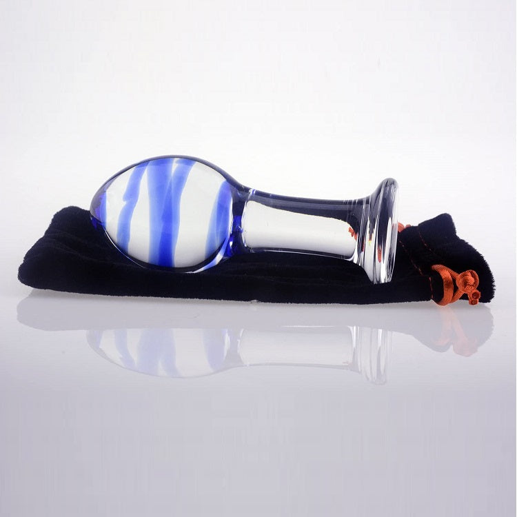 Glasplug BLUE WAVES - 10 cm