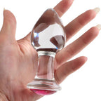 Glas analplug shiny red diamond