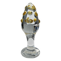 Glas plug med gule knopper, 9cm