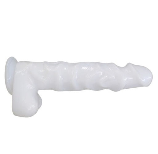 Stor hvid dildo på sugekop 25cm