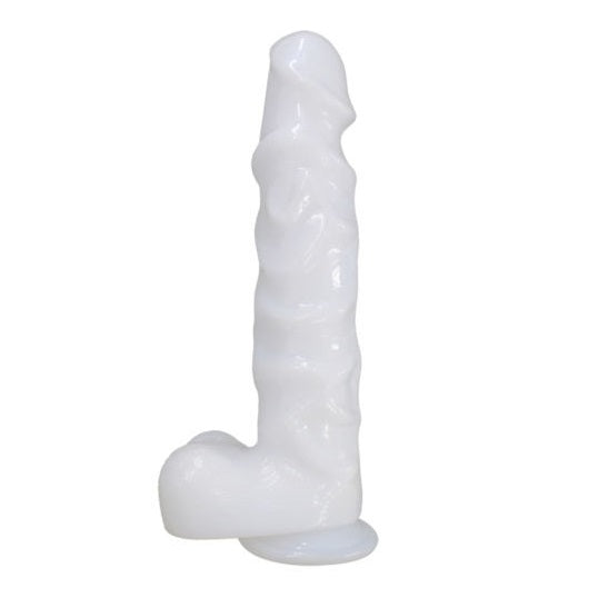 Stor hvid dildo på sugekop 25cm