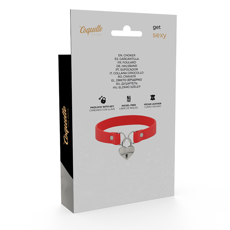 Coquette Chic Desire håndlavede choker hjerte rød