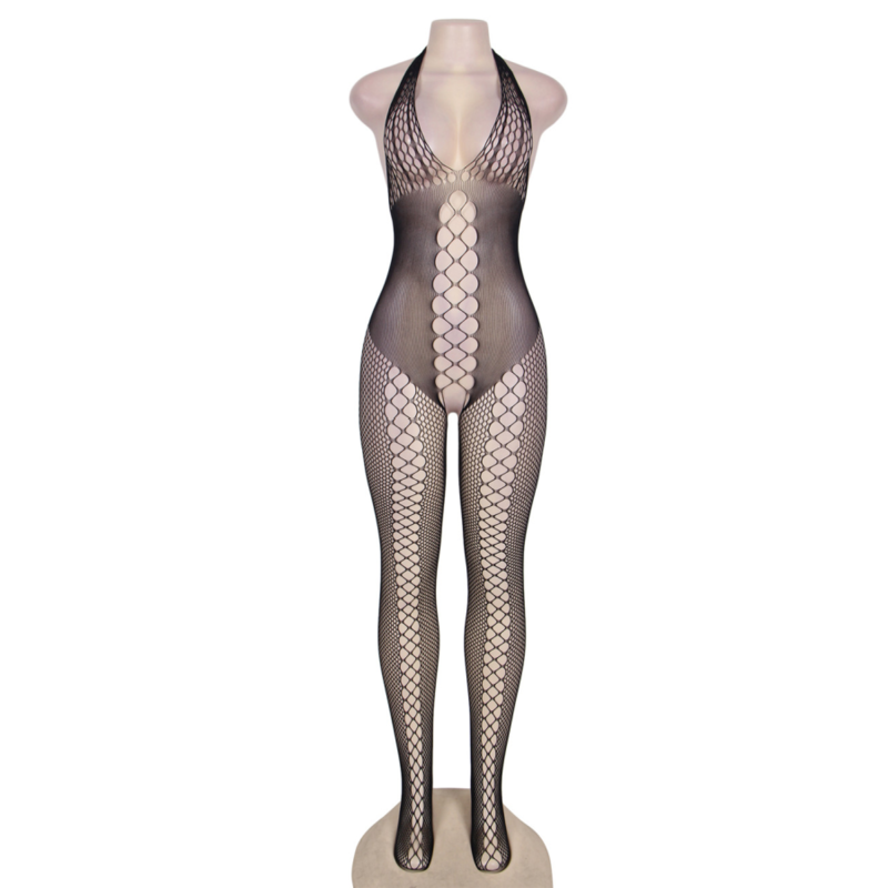 Queen Lingerie åben ryg fishnet bodystocking S/L