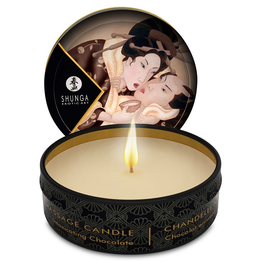 Shunga Mini Caress massage stearinlys chocolate
