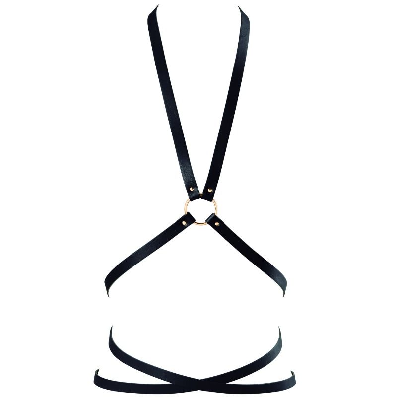 Bijoux Maze overkrops harness krydsdesign i sort