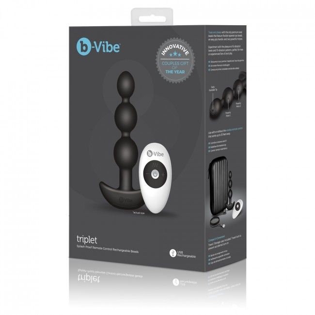 B-Vibe triplet anal perler sort
