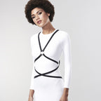 Bijoux Maze overkrops harness krydsdesign i sort
