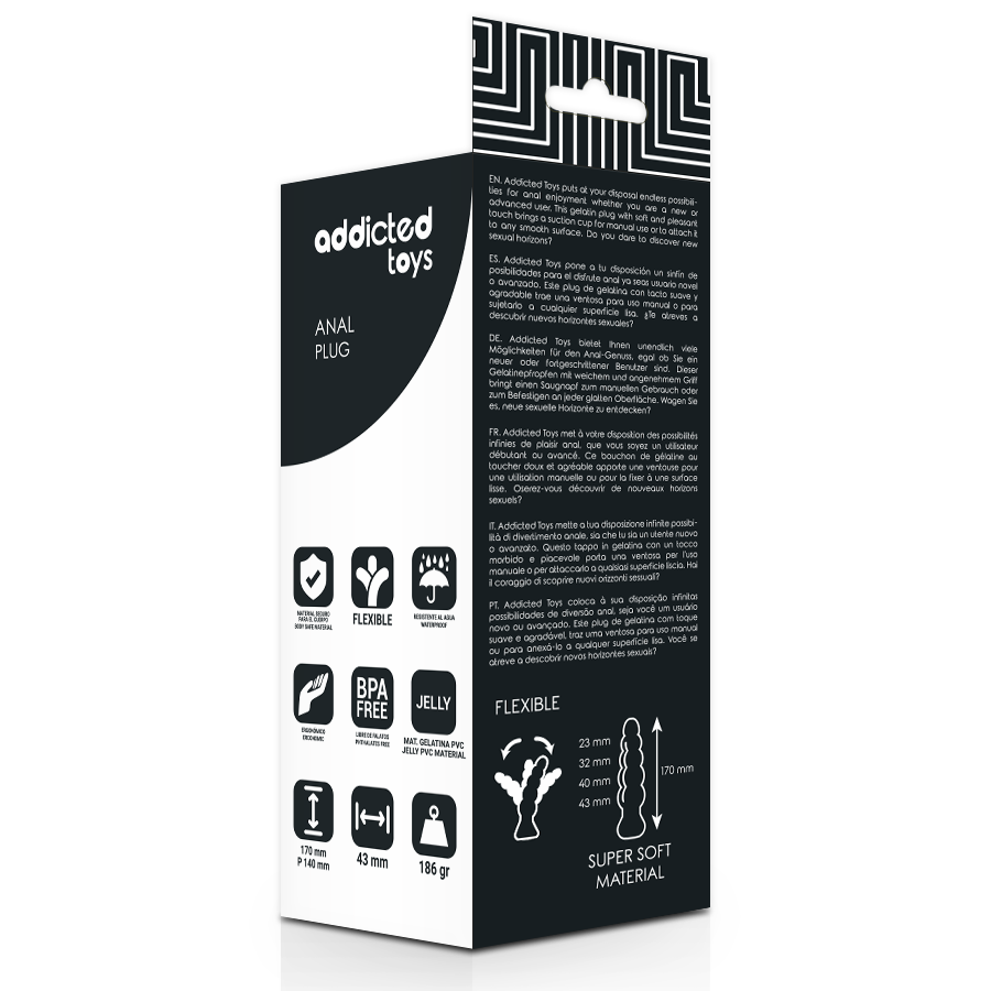 Addicted Toys analplug 17 cm sort