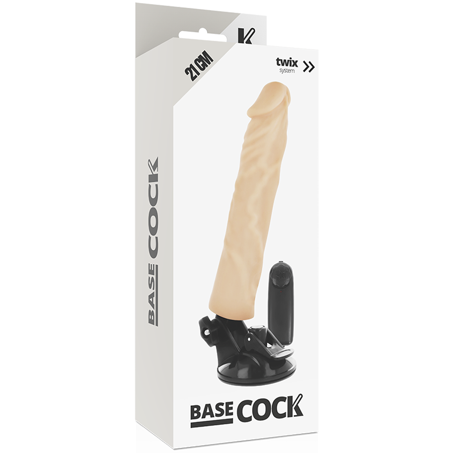Basecock realistisk vibrator m. remote lys 21cm