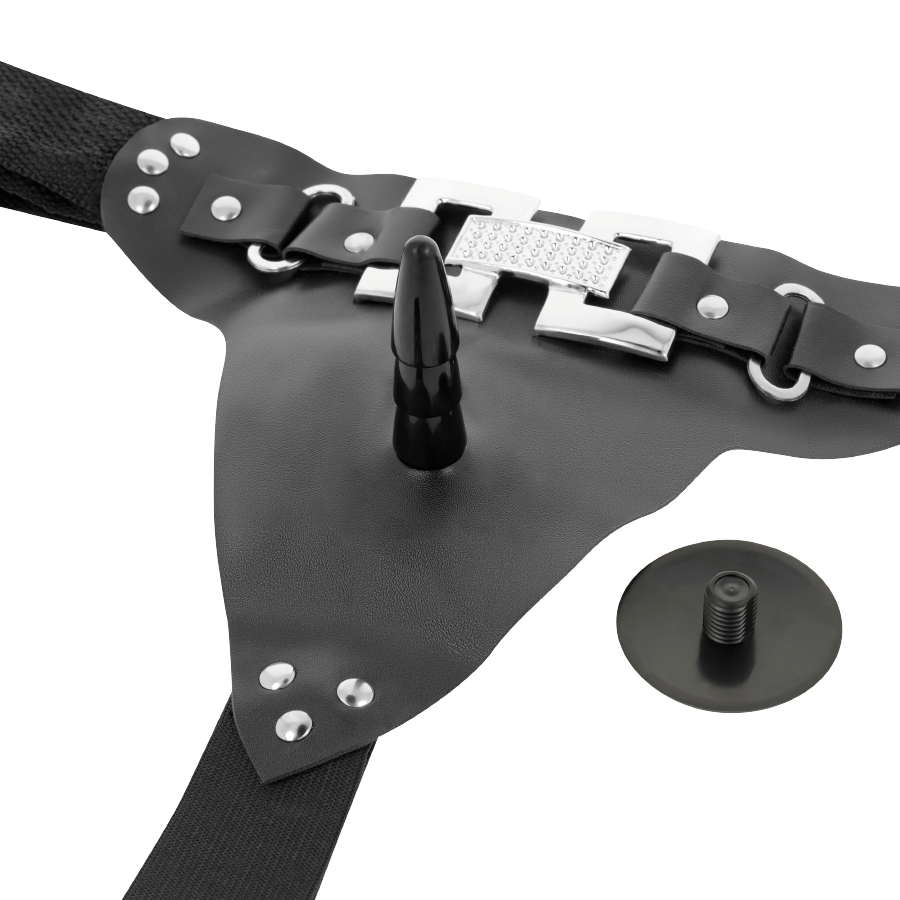 Harness David deluxe vibrerende rem på flesh 18 x 4,5 cm