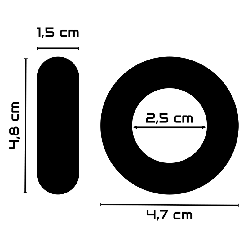 Powering PR05 super fleksibel penisring 4,8 cm sort