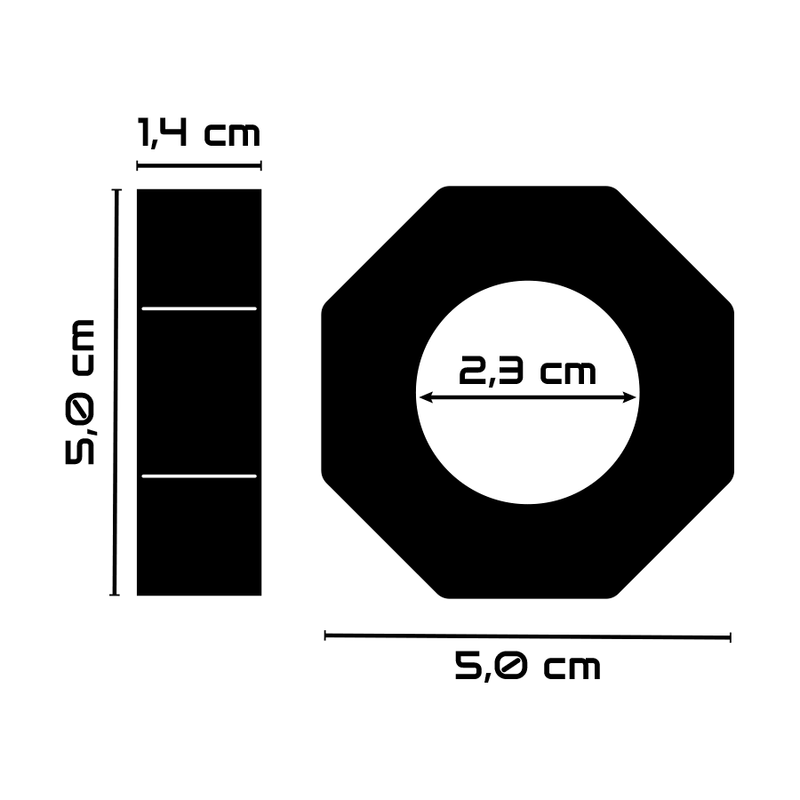 Powering PR10 super fleksibel penisring 5 cm sort