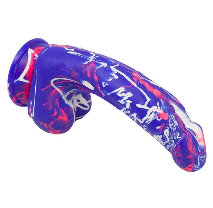 Graffiti silikone dildo 18cm, multicolor
