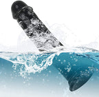 Jelly dildo med sugekop 22cm, sort 