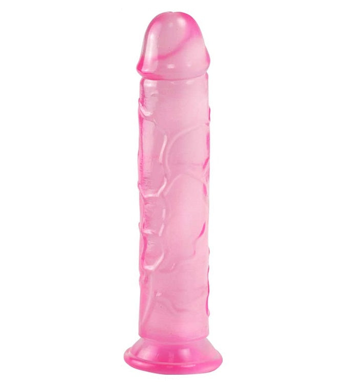 Jelly dildo med sugekop 22cm, pink