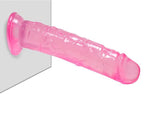 Jelly dildo med sugekop 22cm, pink