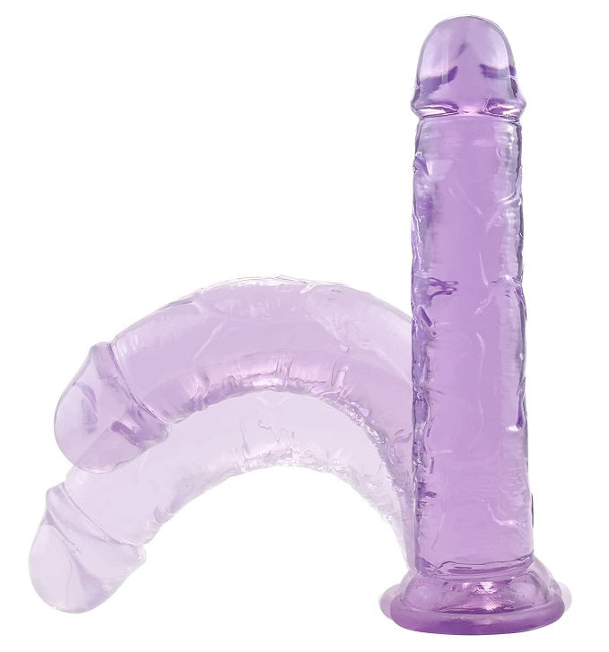 Jelly dildo med sugekop 18cm, lilla