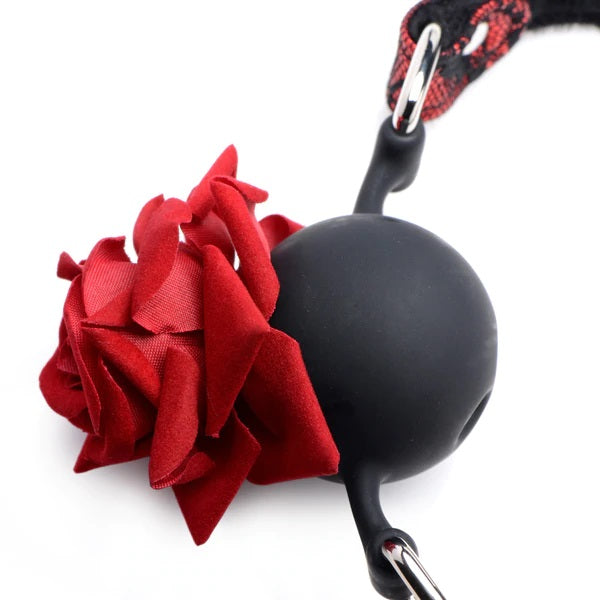 Mouth gag med elegant rosedesign 