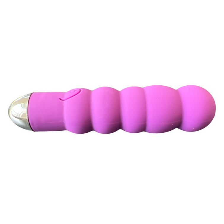 Ribbet blød mini vibrator, lilla