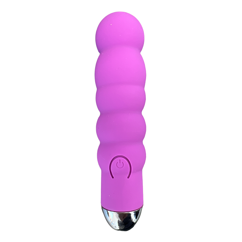 Ribbet blød mini vibrator, lilla